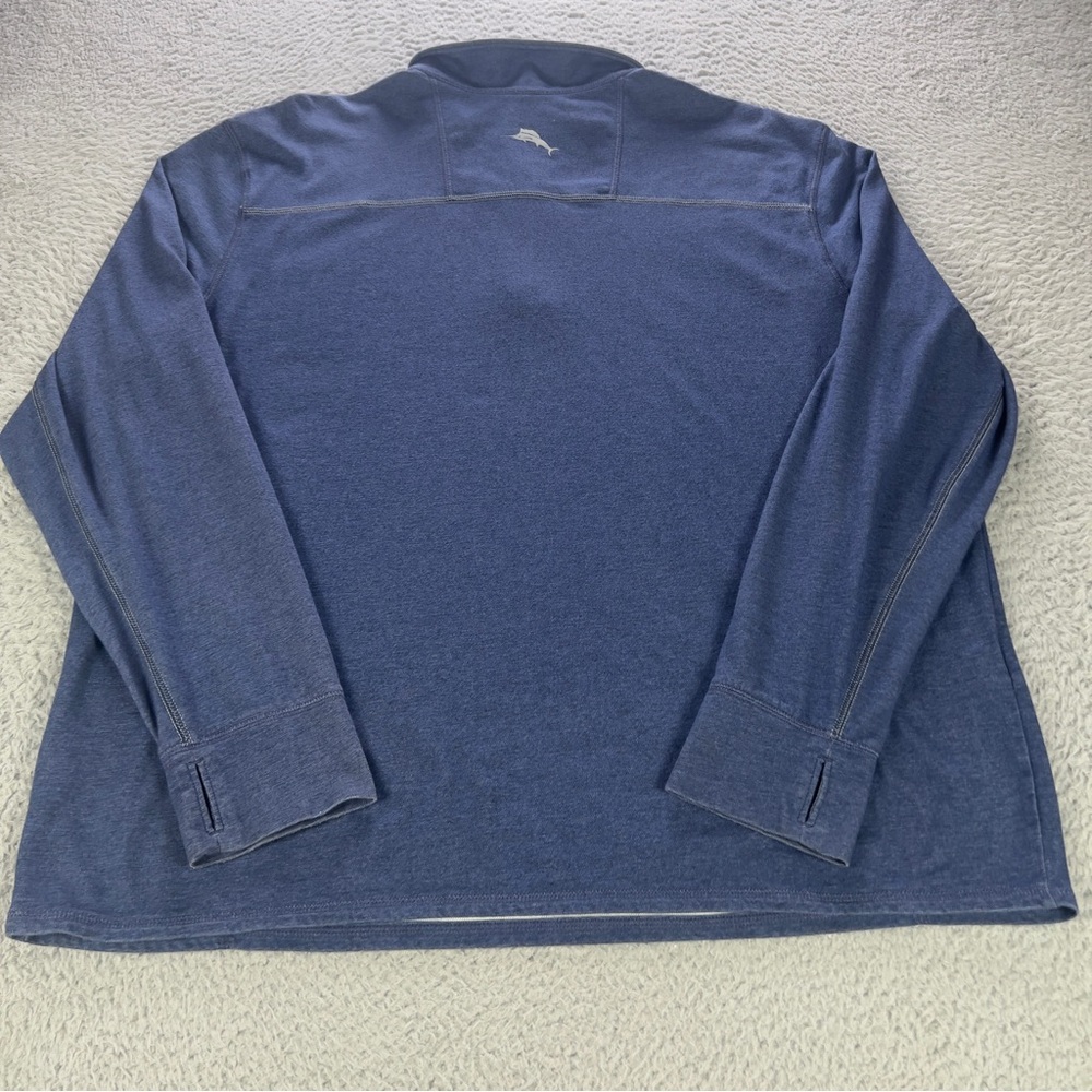 Tommy Bahama Pullover Mens XL Blue IslandZone Quarter Zip Long Sleeve Preppy - Picture 3 of 7